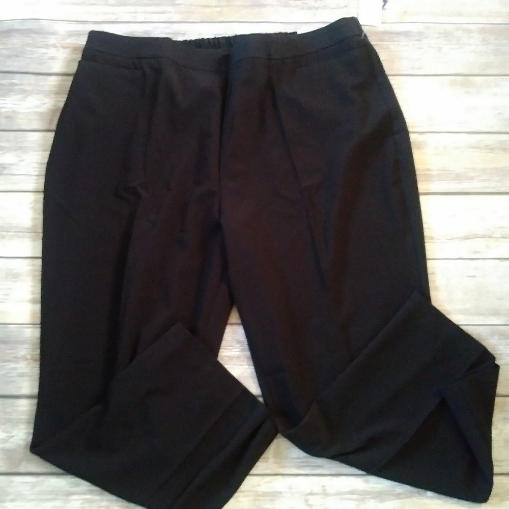 Catherines Refined Pull-On Pants Black 2X Petite